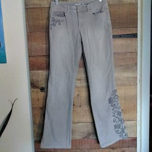 💖Chico's Platinum Floral Accent SZ 00 Jeans